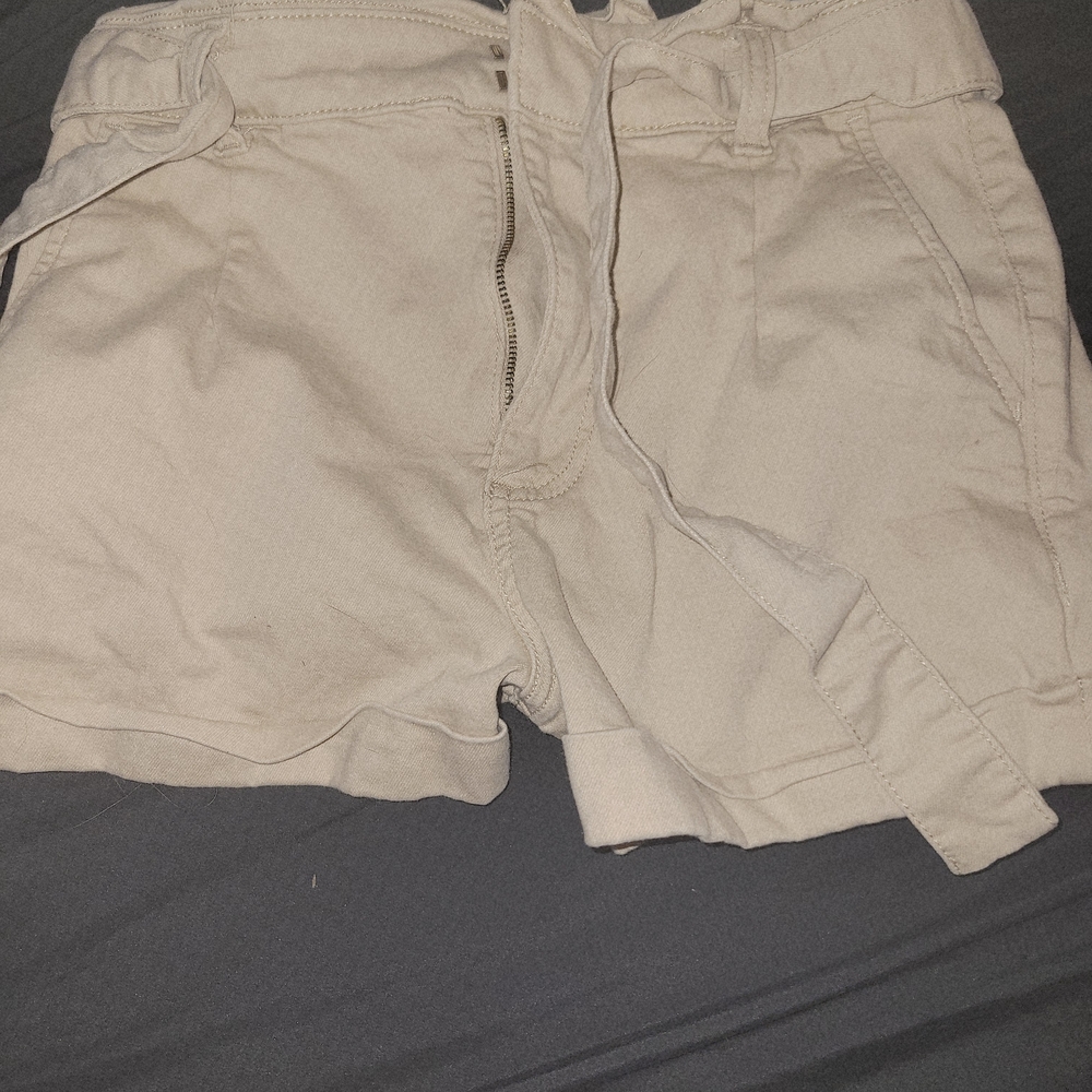 Express Beige High-Waisted Shorts